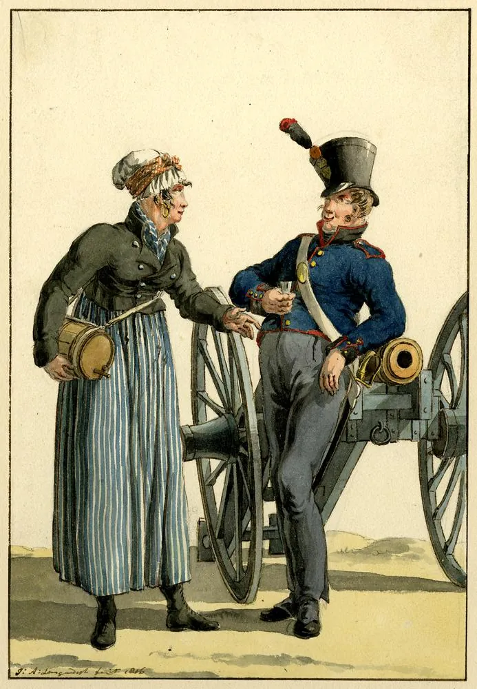 Een Nederlandse kanonnier rond 1808.
